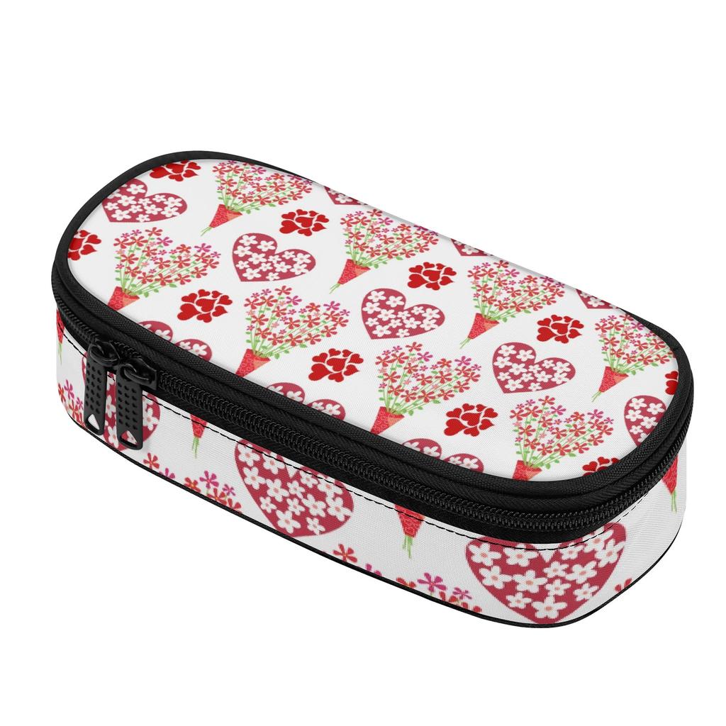 Pencil Case 300D Polyester Casual High Capacity Smooth Zipper with Main Compartment Mesh Pocket and Pen Slots for Classroom Use