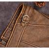 Chinese Size Vintage Men Leather Jacket Soft Genuine Cowhide Spring Autumn