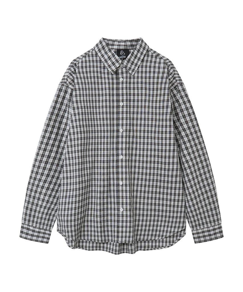 MOZMOZ Soft Basic Light Check Shirt Black
