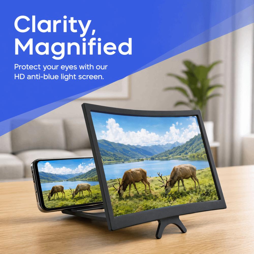 12 Inch 3D Screen Magnifier Bracket Curved Expander Projector Portrait/Landscape Viewing
