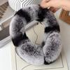 100% Natural Rex Rabbit Fur Ear Muffs Custom Cold Winter Comfort Furry Plush Warm Frostproof Collapsible Ear Muffs for Women