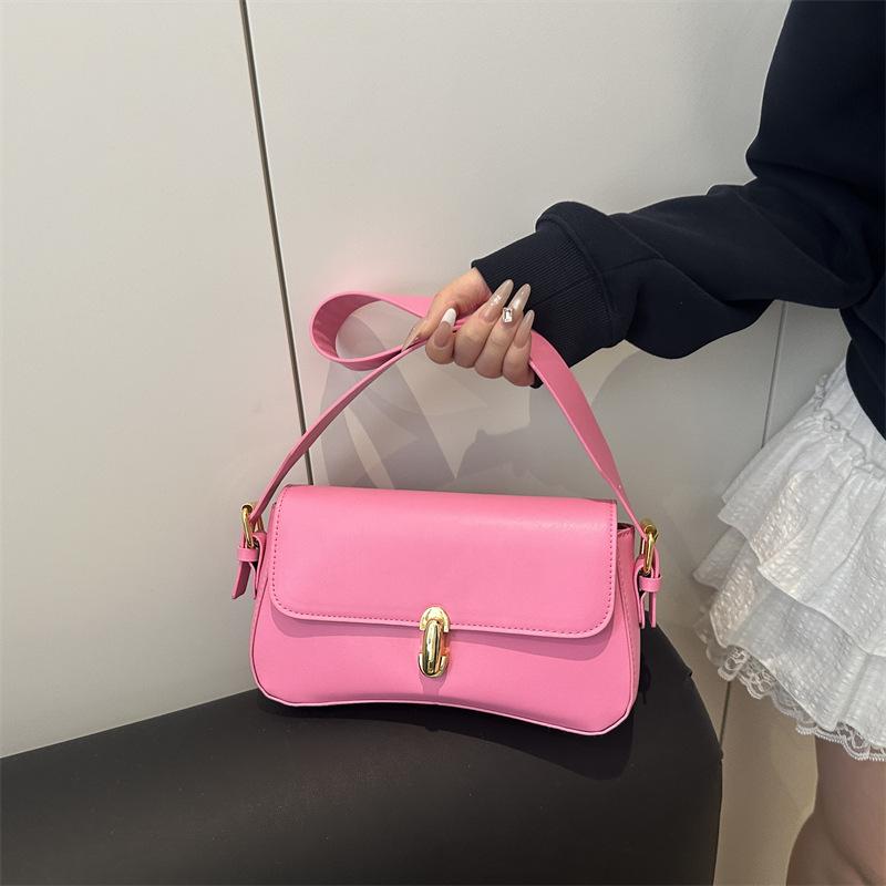 Solid Color Pu Women Underarm Shoulder Bag Casual Fashion Daily Commute Shopping Bag