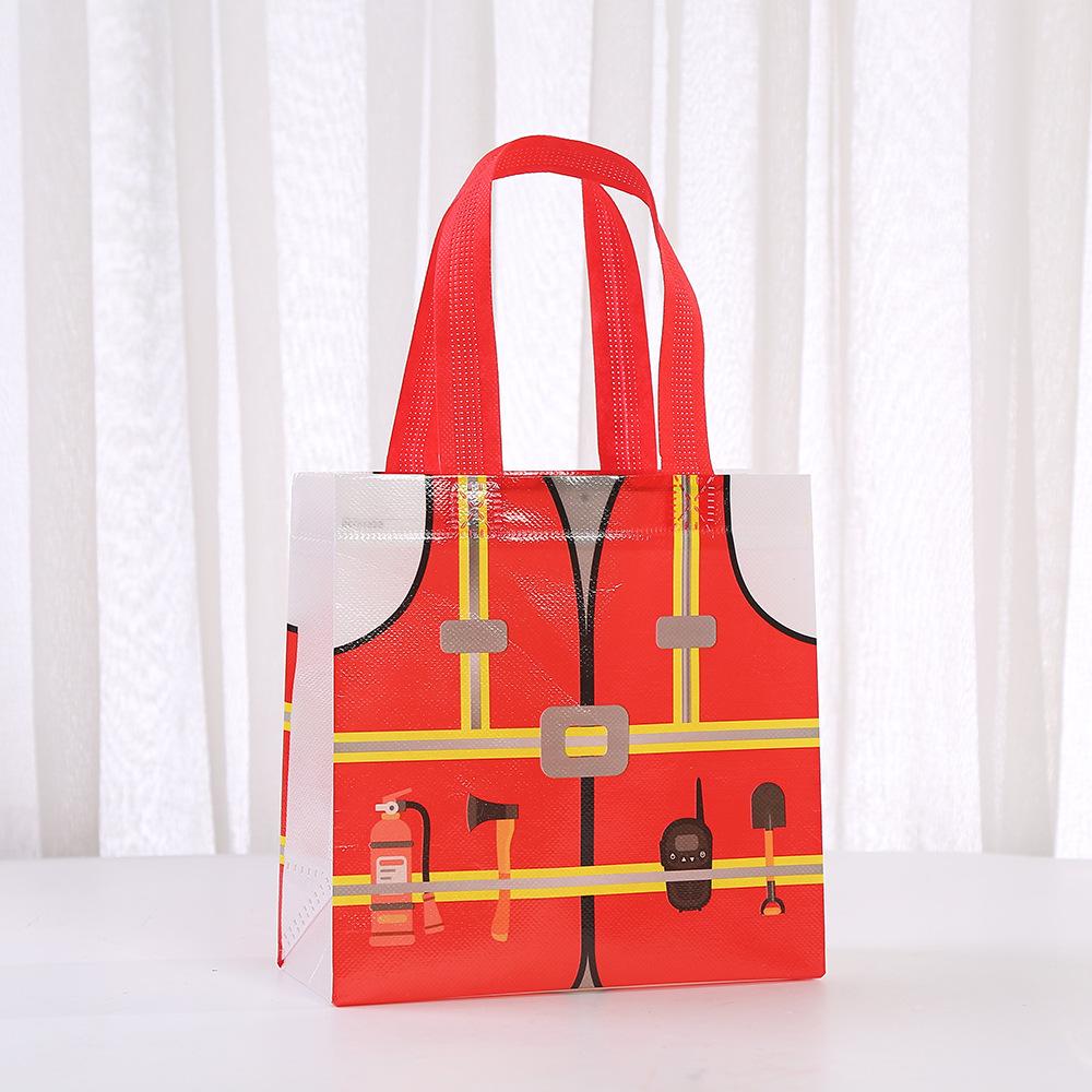 12/30pcs Work Costume Gift Bags With Handles Party Favor Bags For Firefighter Doctor Police Theme Gifts Candy And Small Presents