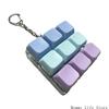 Colored 9 Press Button Stress Relief Toy With Keychain Hook For Adult Student Finger Exercise And Daily Relaxation