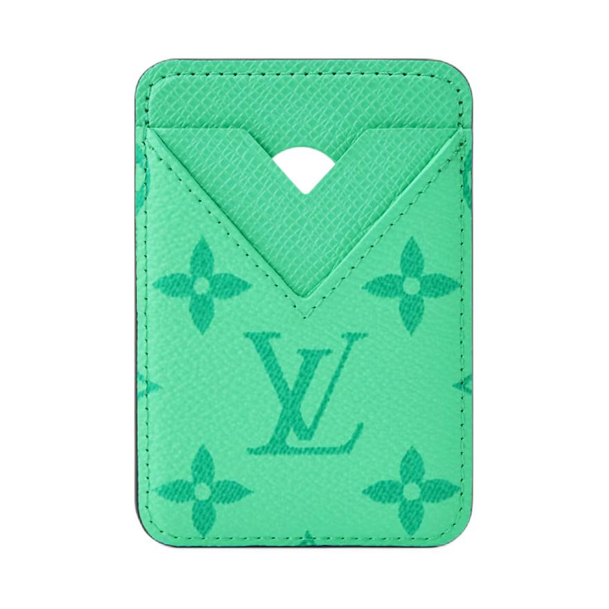 

Louis Vuitton Classic Monogram Coated Canvas Taigarama Leather Card Holder Men accessories Mint-Green M27658 Gift Set(Basic Set+Box+Shopping Bag)