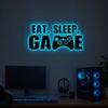 Glow In The Dark Eat Sleep Game Wall Decal, Luminous Gamer Boy Wall Stickers, Video Game Decor, Gaming Controller Decals