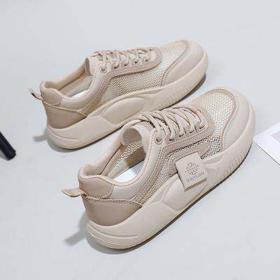 Damen Freizeitschuhe Atmungsaktive Mesh Ballerinas Damen Gymnastik Sport Lauf Walking Sneaker Dicke Sohle Erhöhende Schuhe