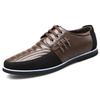 Men Genuine Leather fur Shoes High Quality Elastic Band Fashion Design Solid Tenacity Comfortable Men's Shoes Big Sizes 46