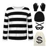 5 Stück Cosplay Halloween Kostüm Set, Räuber Kostüm Halloween Cosplay Einbrecher Zubehör Dieb Kostüm für Erwachsene