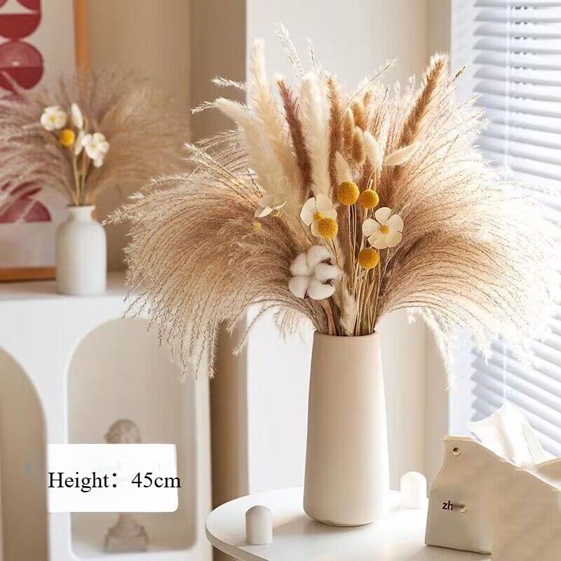 80pcs Pampas Dried Flowers Bunny Rabbit Tail Grass Bouquet Boho Home Marrige Decor Fake Flower Pampa Wedding Festival Decoration