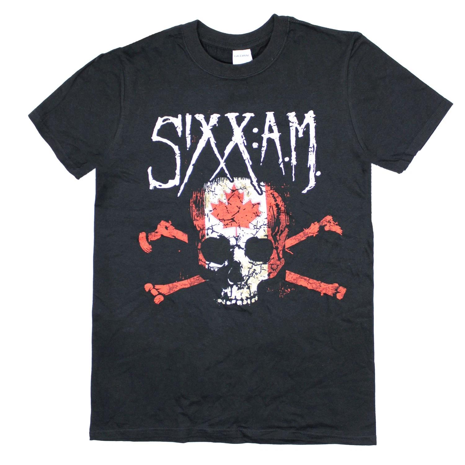 Men s Sixx A.M. Darkness Skull 2016 Canada Tour Tee T-shirt Small Black XXXXL