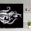 Meerjungfrau Oktopus Duschvorhang Set Abstrakt Ozean Nautisch Fantasy Tiere Tentakel Meeresschildkröte Badezimmer Vorhänge Badezimmer Dekor Sets