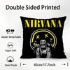 Band Smile-N-Nirvanaes-S Pillow Case Square Double‑Sided Print Cushion Case For Sofa Home Bedchamber Decor Gift