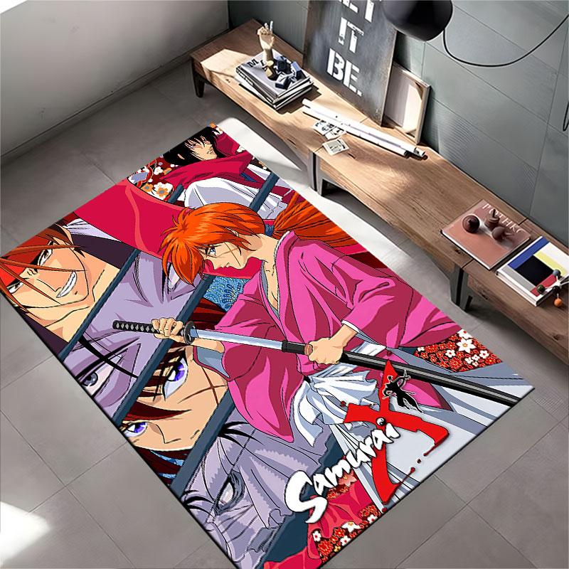 Samurai X Anime-Themed Carpet suitable as a non-slip mat for the living room or bedroom sofa