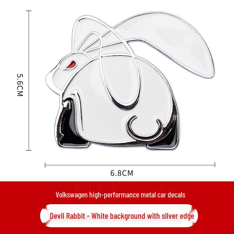 Compatible with Volkswagen GTI Golf 6/7 Evil Rabbit 3D Metal Car Sticker Logo