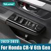 Car Accessories For Honda CR-V 6th  2024 2025 Hybrid Door Armrest Panel Window Switch Lift Buttons Cover Frame Trim Stickers