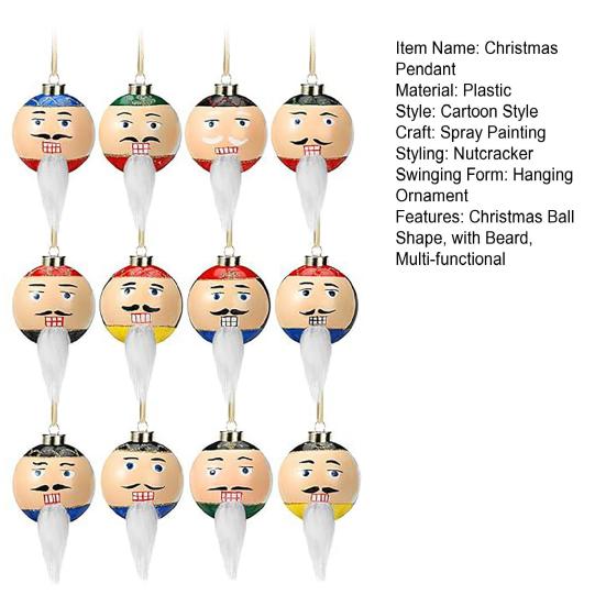 12Pcs/Set Christmas Ball Pendant Classic Color Scheme Bearded Man Ornament Christmas Decoration Festive Home