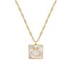Cold Wind Square Personality Minimalist Wind Furnace Real Gold Necklace Female Collarbone Chain