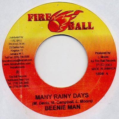 7inch Record BEENIE MAN - Many Rainy Days NONE Fire Ball Recor 2003 Jamaica Reggae, Ska & Dub Used