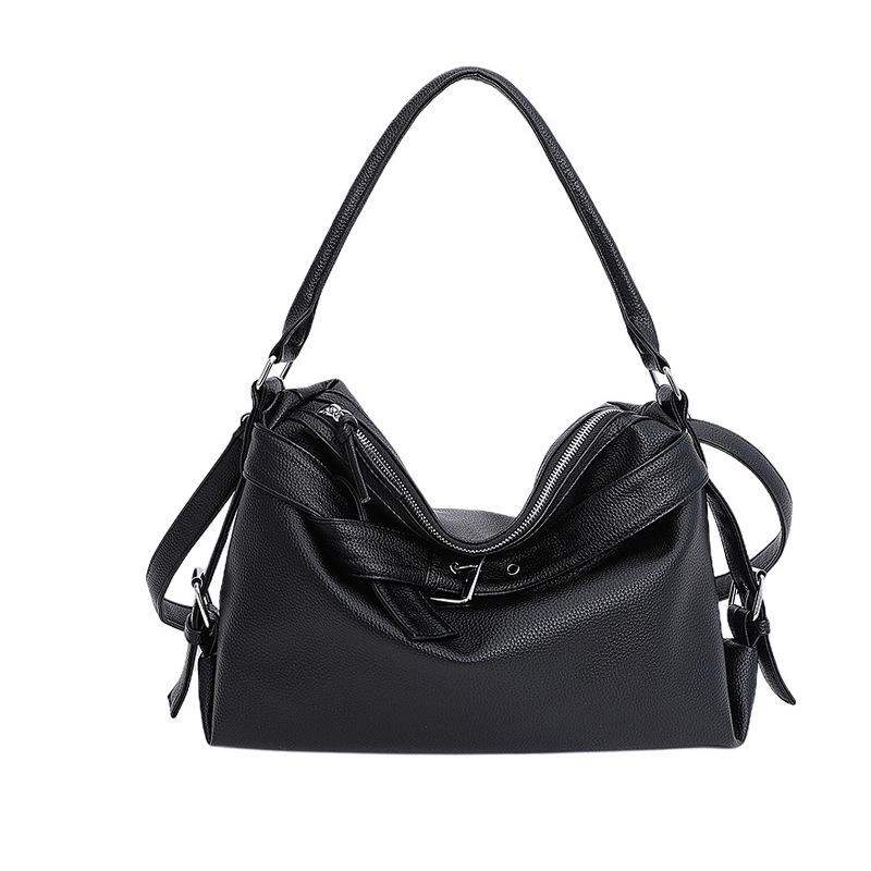 

Women s Korean Style Retro Tote Bag - High-End Fashion, Versatile Large Capacity, Single Shoulder or Crossbody Use. 35*11*24cm чорний