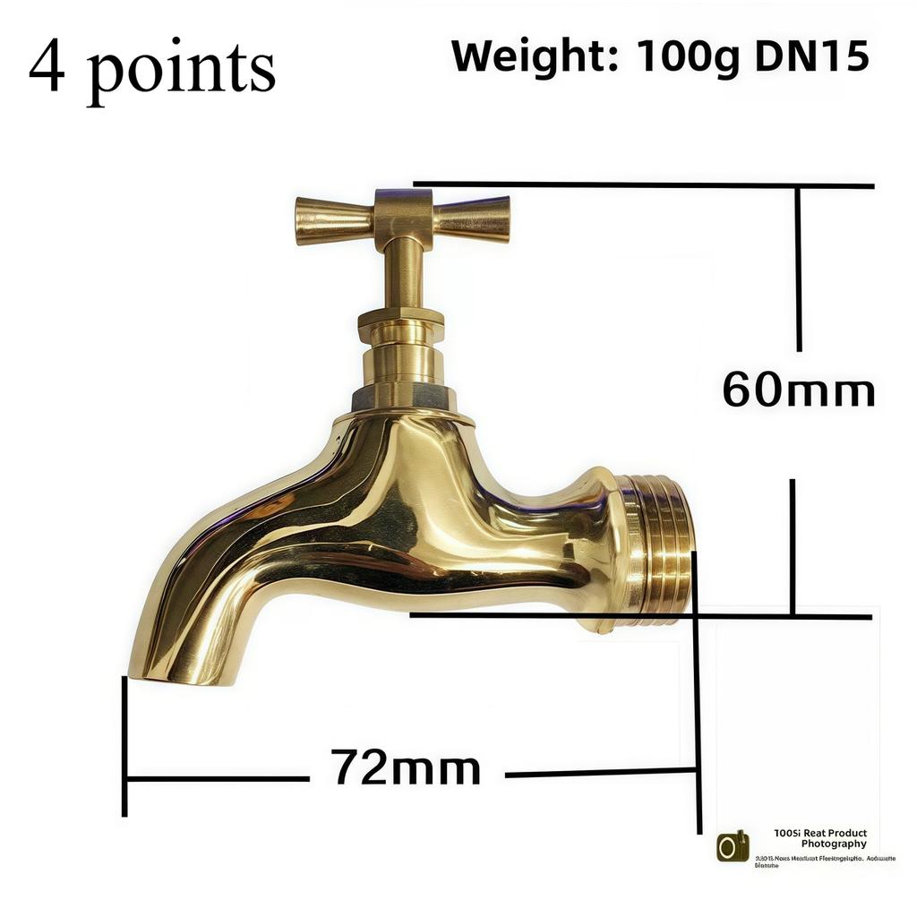 1PC Brass Faucet G1/2' Automatic Slow Open with Faucet Outdoor Anti-freeze Crack Single Cold Faucet for Washing Machine Mop