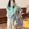 14 Autumn and Winter New Plush Bag Female Cartoon Embroidered Vest Bag Large Capacity Fluffy Student Class Bag