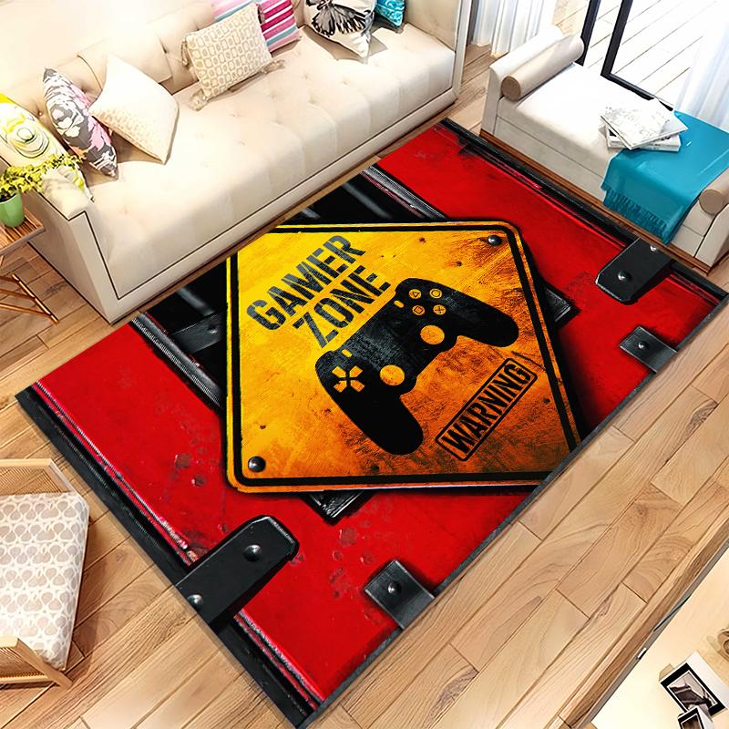 

Cartoon Game Gamer Zone Controller Logo Living Room Non-Slip Area Rug Soft Carpet for Bedroom Playroom Sofa,Home Decor Doormat 40x60cm