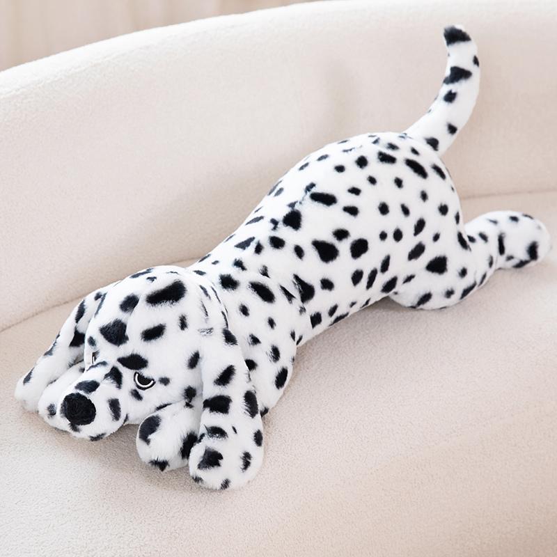 6080100Cm Simulated Black Dog Plush Toy Lifelike Dalmatian Plush Doll Soft Stuffed Animal Boy Girl Birthday Gift