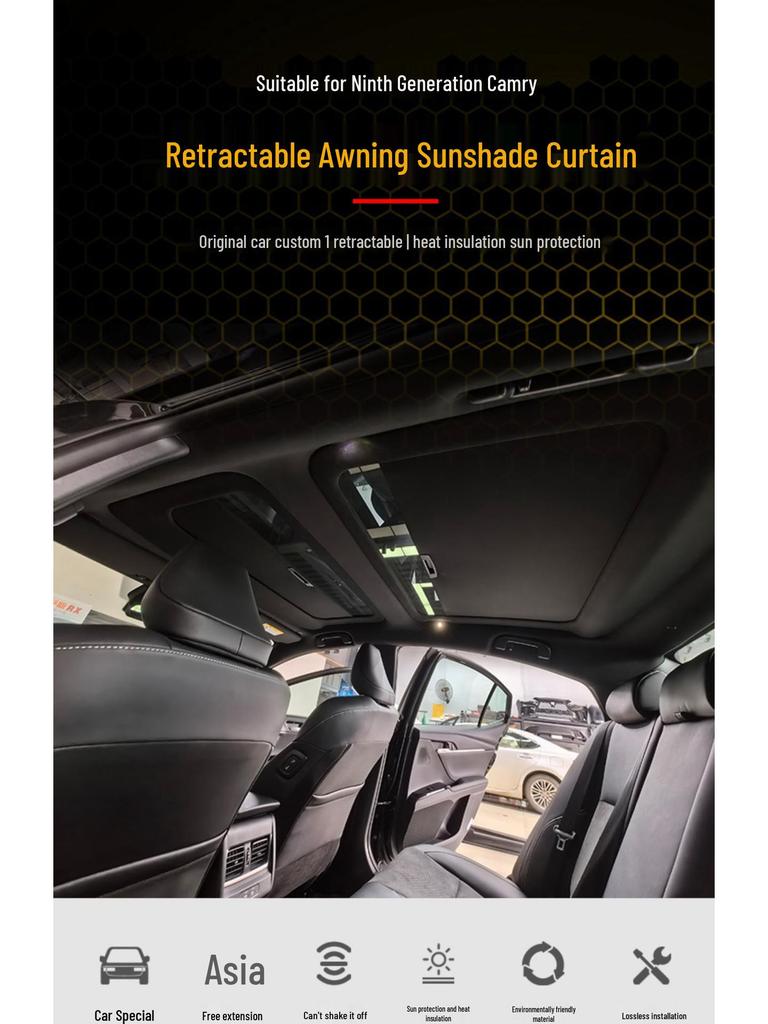 Ninth Gen Camry Sunroof Sunshade - Retractable Sun Visor for Sun Protection