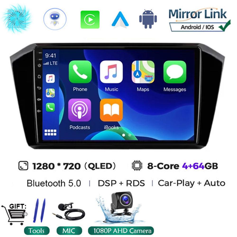 10.1 Inch  Car Radio Android 14 For VW Volkswagen passat B8 2015 - 2020Wireless Carplay Auto Multimedia ADAS AHD RDS Video DSP