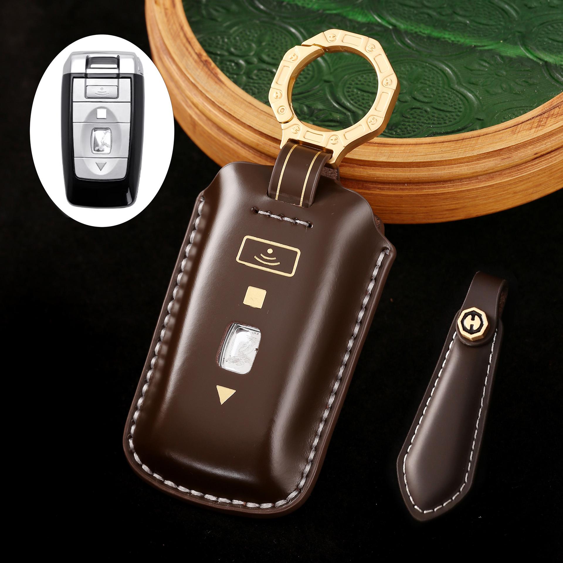 Роскошный кожаный чехол для автомобильного ключа для Rolls-Royce Cullinan, Phantom, Ghost