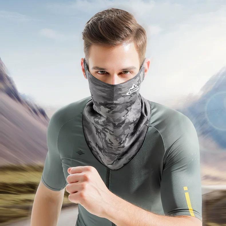Magic Camouflage Ice Silk Neck Gaiter for Men, Sun Protection Fishing Ear-Hanging Mask, Outdoor Sports Cycling Face Scarf, Neck Warmer for Women