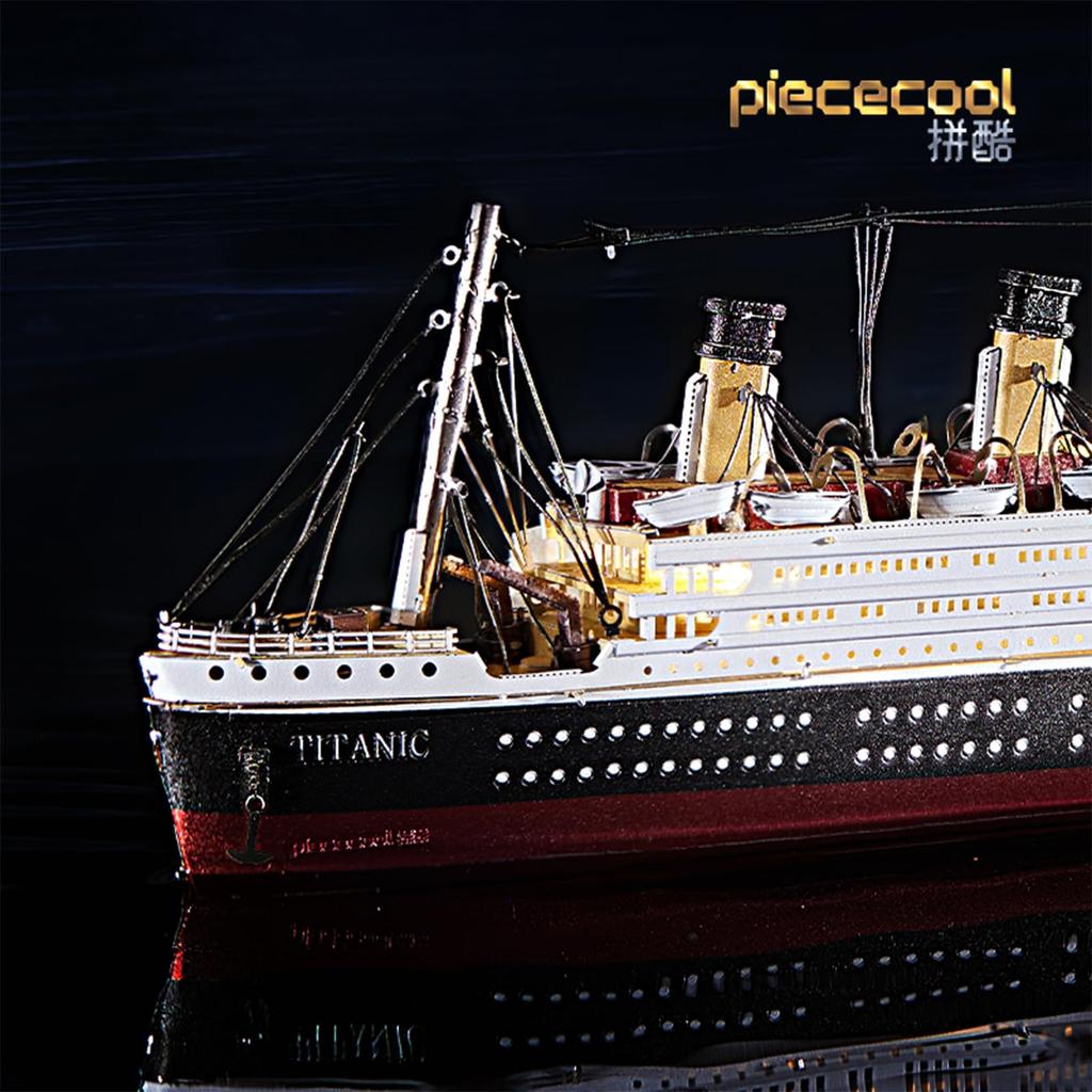 Piececool 3D Titanic British Luxury Liner Metallic Nano Puzzle Assembly Required Glue Difficulty 4 Stars Adult Item Puzzle - - - (No Needed) - Level