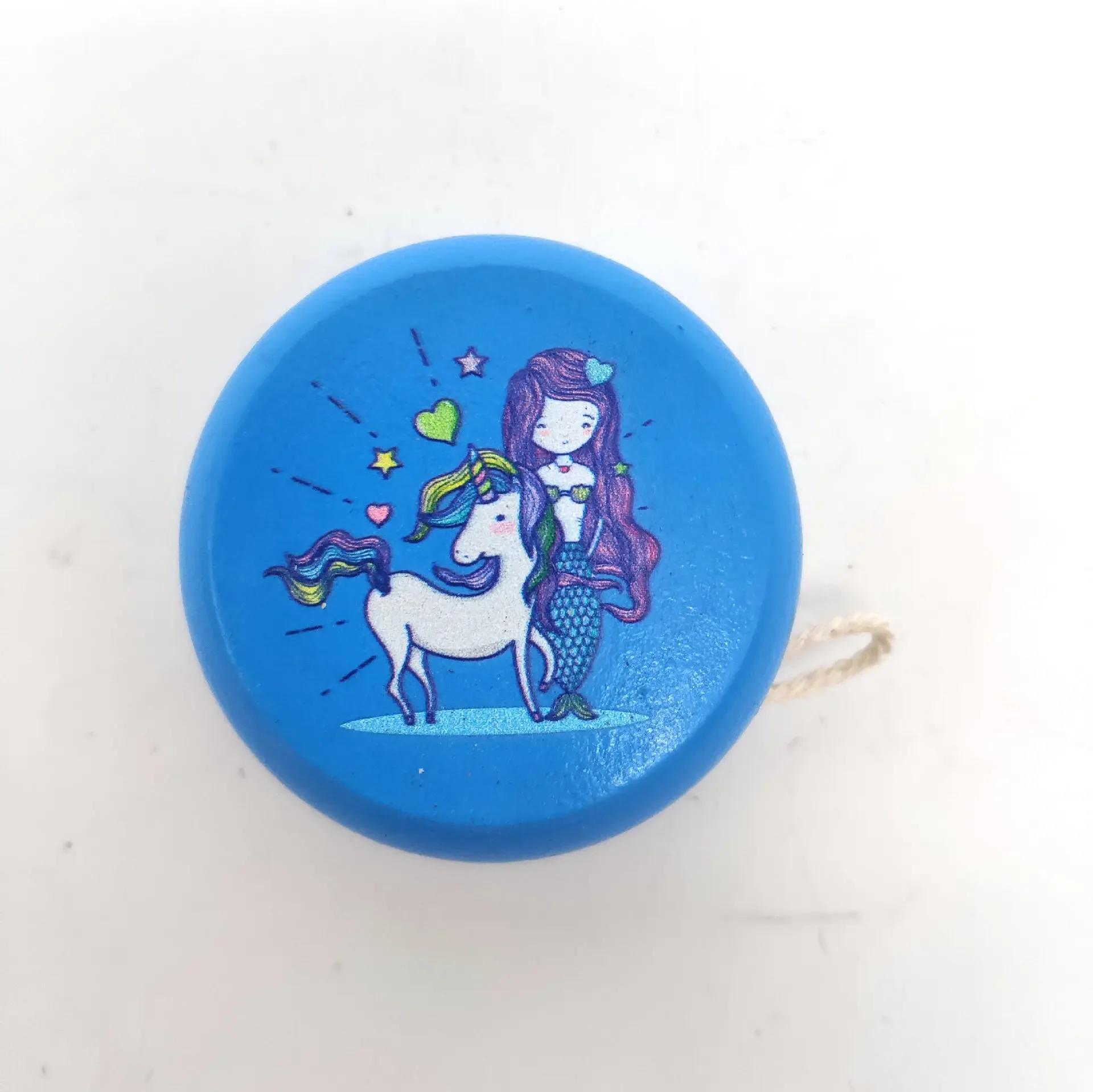 

Детский шар йо-йо с милыми принтами животных, деревянные игрушки йо-йо, игрушки в виде божьей коровки, детские креативные игрушки йо-йо для детей, деревянный шар йо-йо 5 см