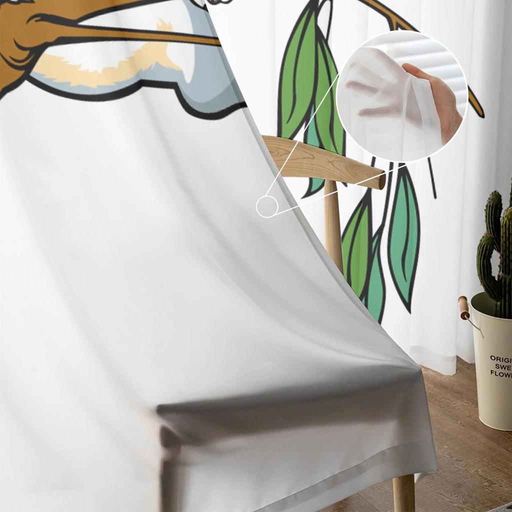 Tecknad Koala Lyxiga Tyll Gardiner Modernt Vardagsrum Kök Chiffong Gardin Sovrum Skir Valance Gardin