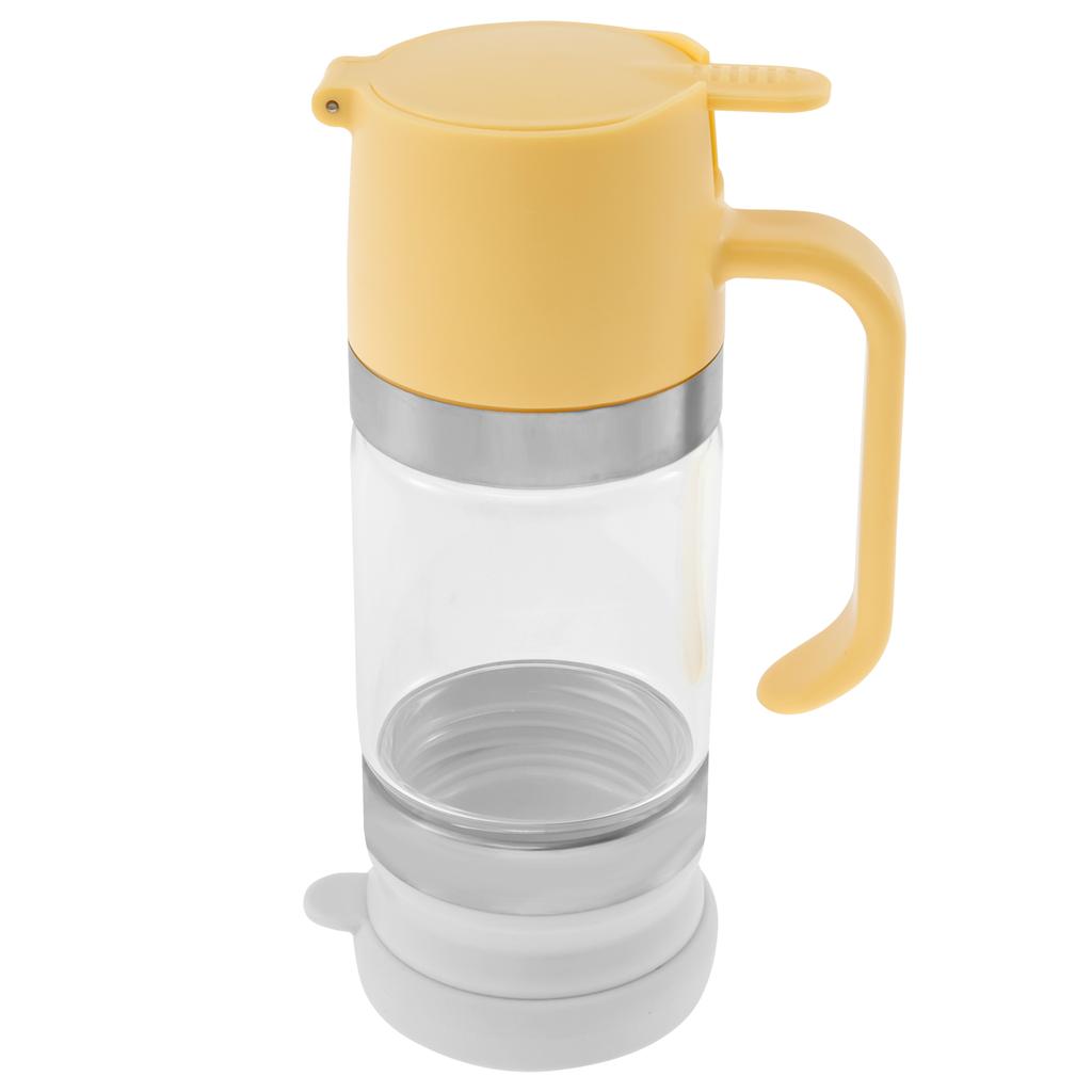 Glass Honey Dispenser with Handle No Drip Oil Jar Cruet BBQ Kitchen Baking Roasting Picnic Multifunctional Maple Syrup Dispenser