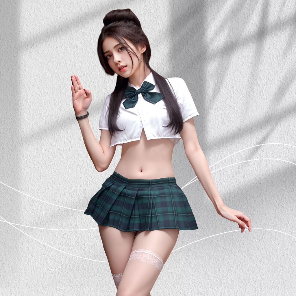 Sexy Campus JK Uniform College Seduction Pure Lust Skinny Ultra Short Pleated Skirt Suit Sex Lingerie