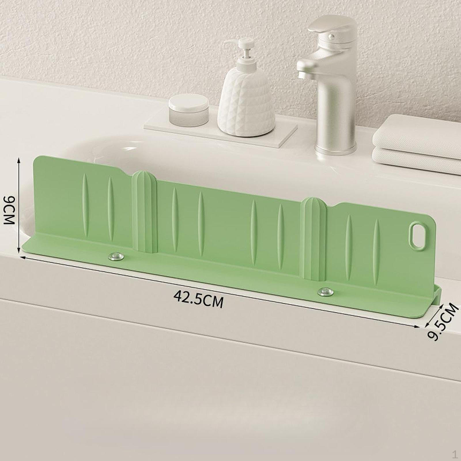 

Функциональный брызгозащитный экран для кухни и ванной комнаты с корзиной для слива зелёный