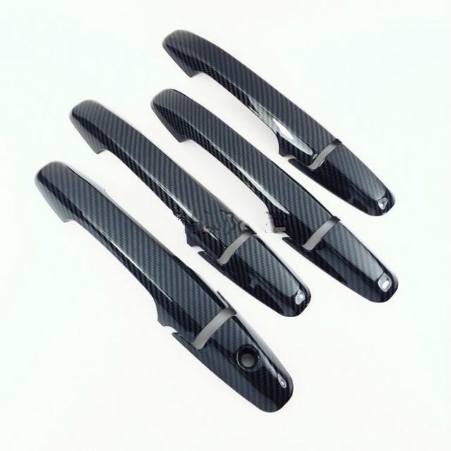 For Honda CRV CR-V 2007 2008 2009 2010 2011 ABS Chrome Carbon Fiber Black Door Handle Cover Trim Sticker Car Styling Accessories