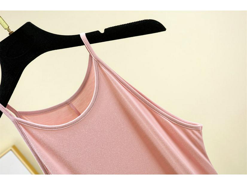 Women's Slim Fit Black Halter Neck Camisole - Summer Side Slit Vest