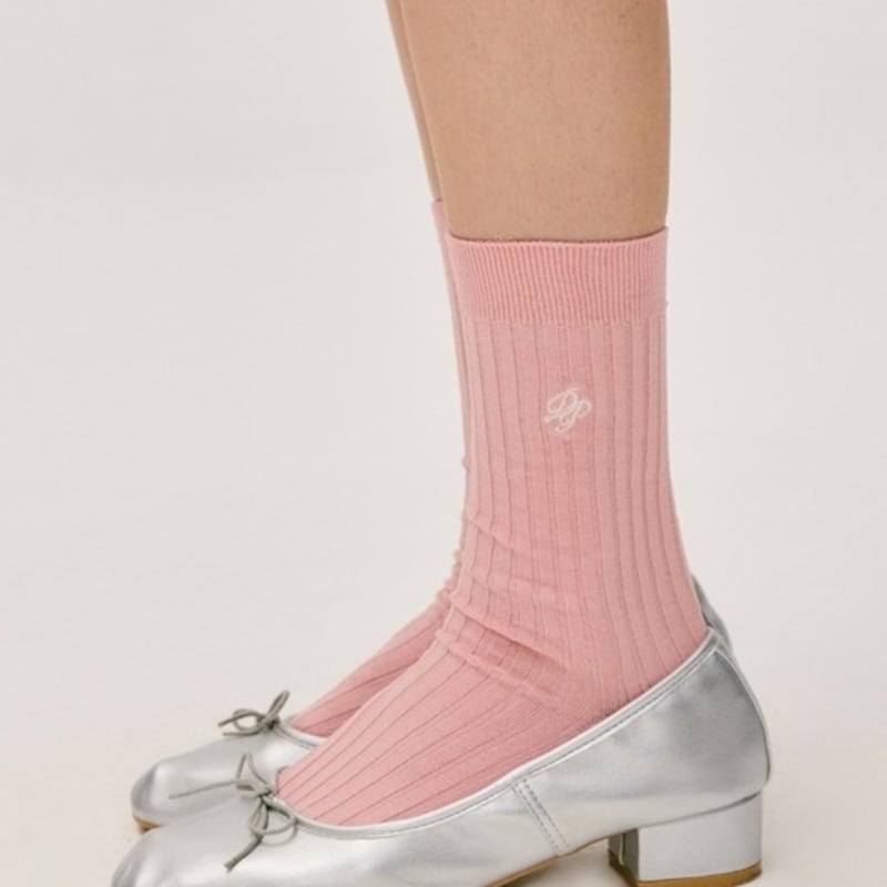 DEPOUND Mercerized Cotton Logo Socks - Pink