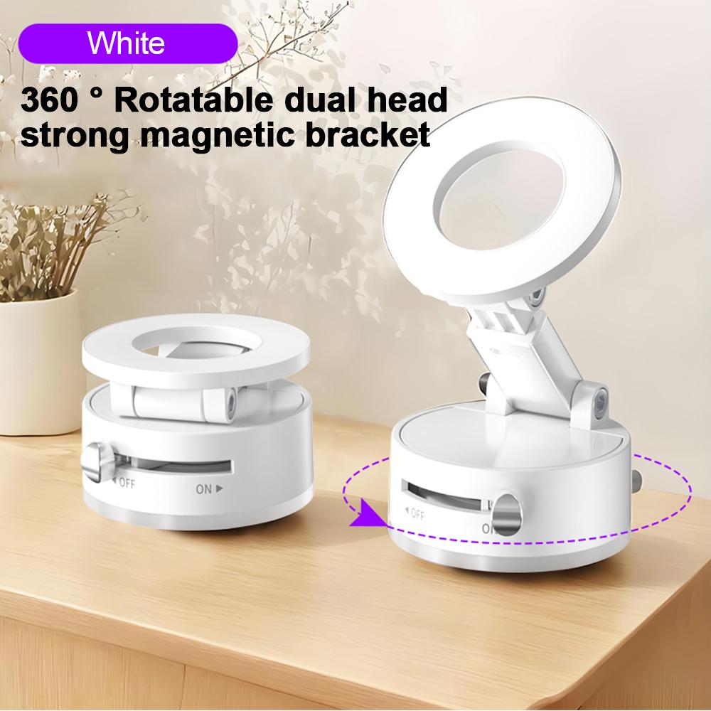 

360° Adjustable Vacuum Suction Phone Bracket Foldable Magnetic Phone Mount, Hands-Free Phone Holder GPS Navigation Stand белый