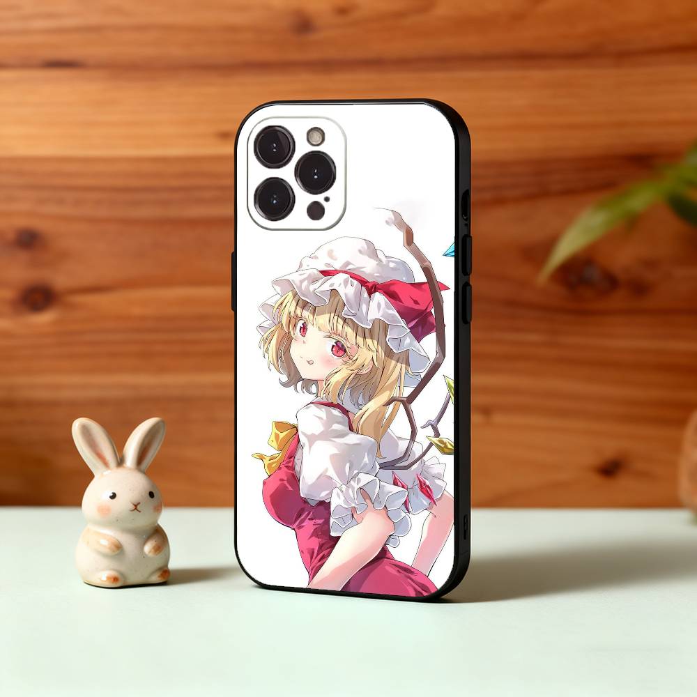 Cute TouHou Project Flandre Phone Case For iPhone17,16,15,14,13,12,Plus,Pro Max, 5G Others Soft Black Cover