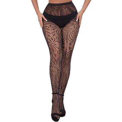 Women'S Sexy Pantyhose Fashing Tights Thin Version Sheer Fishnet Elasticty Personality Pattern Lace
