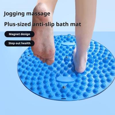 Round Foot Massager Mat Feet Pain Relief Muscle Relaxation Kids Adults Anti-slip Foldable Acupressure Pad Portable Stone Walking Massage Tool