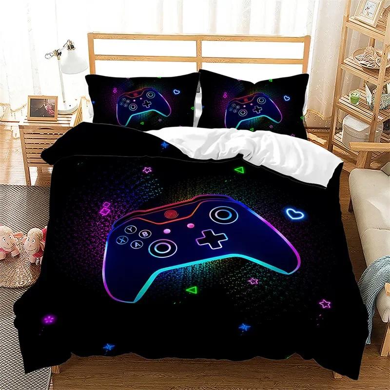 Gamepad Duvet Cover Gamer Bedding Set King For Boys Girls Teen Video Games Quilt Cover Microfiber 3D Gaming Controller Bed Sets