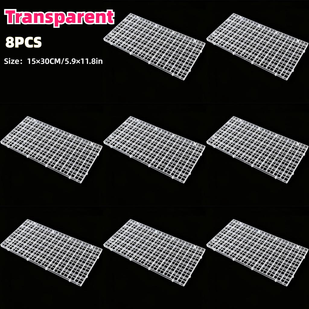 8pcs Thickened Water Tank Isolation Plates Adjustable and Cut Plastic Aquarium Bottom Grid Plate Fish Tank Board & Divider Tray