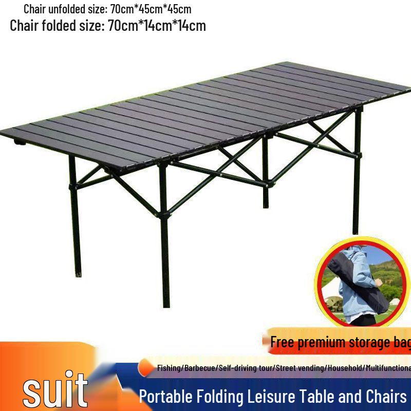 Portable Outdoor Folding Chair & Table Set with Backrest for Camping & Home Use