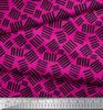 Soimoi Pink Japan Crepe Satin Fabric Brush Stroke Abstract Fabric Prints By Metre 42 Inch