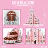 Creative Vietnam Pink Sacred Heart Church Of Jesus Building Brick Micro Diamond Block World Famous Architecture Nanobricks Toys